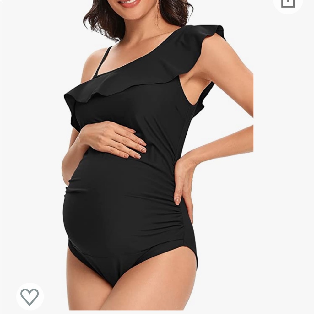 One Shoulder Maternity Swim Suit